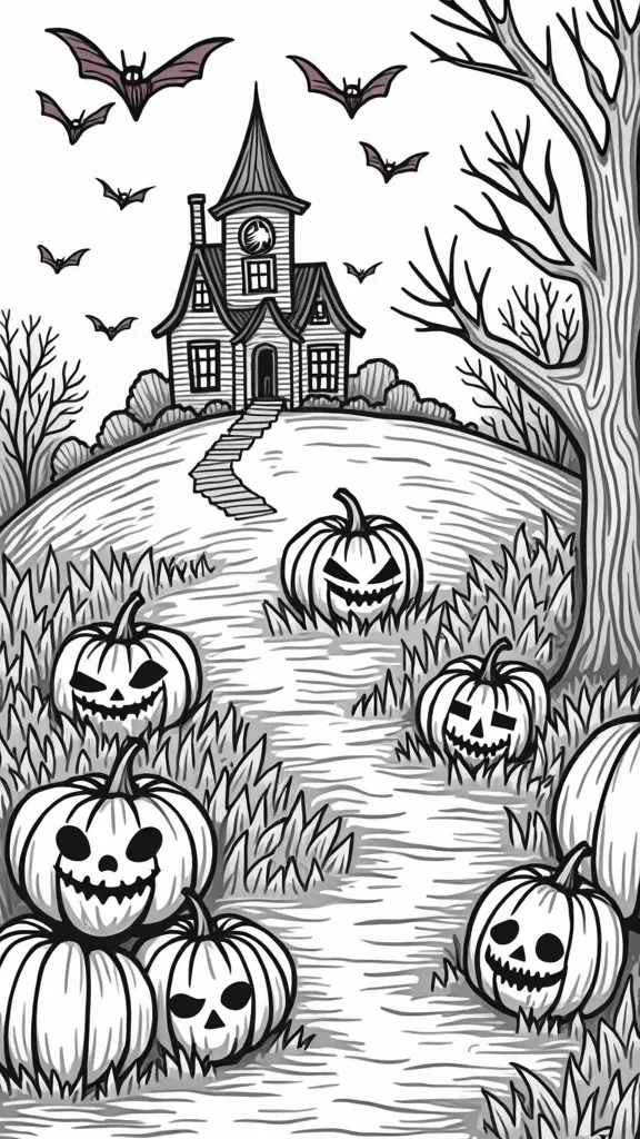 coloriages d’horreur d’Halloween